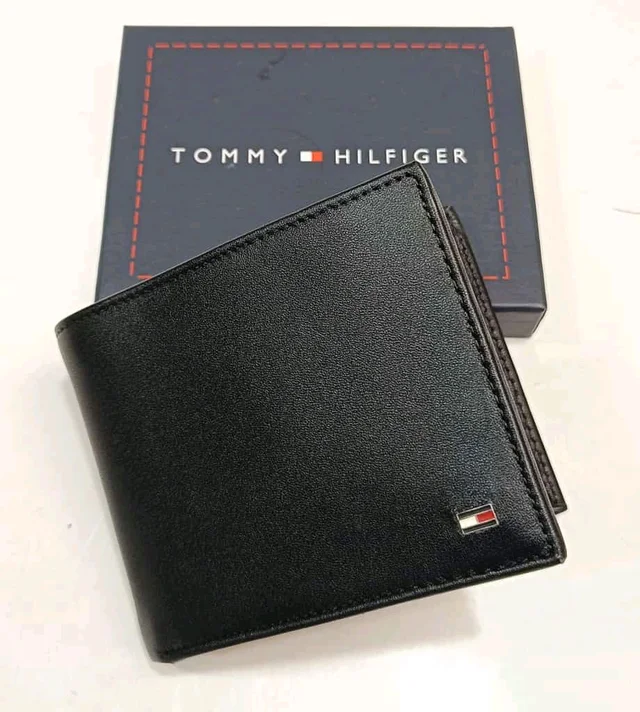 Genuine Leather Men's Trendy Wellets Collection - Size: 11 × 9 cm (Closed)Open Size: 22 × 9 cm, BLACK