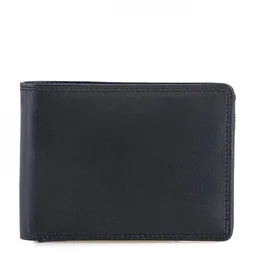 Genuine Leather Men's Trendy Wellets Collection - Size: 11 × 9 cm (Closed)Open Size: 22 × 9 cm, BLACK