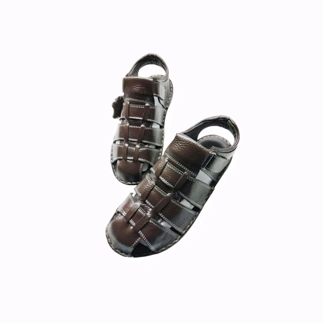 Genuine Leather Men's Trendy Sandals - 7, Morocco Brown