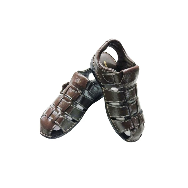 Genuine Leather Men's Trendy Sandals - 7, Morocco Brown