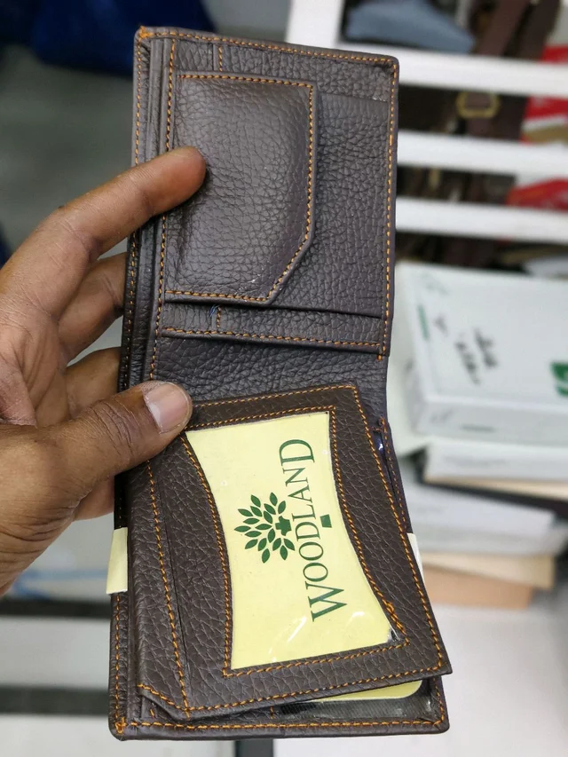 Genuine Leather Men's Trendy Wellets - Size: 11 × 9 cm (Closed)Open Size: 22 × 9 cm, Morocco Brown