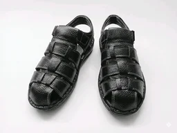Genuine Leather Men's Trendy Sandals - 6, Black