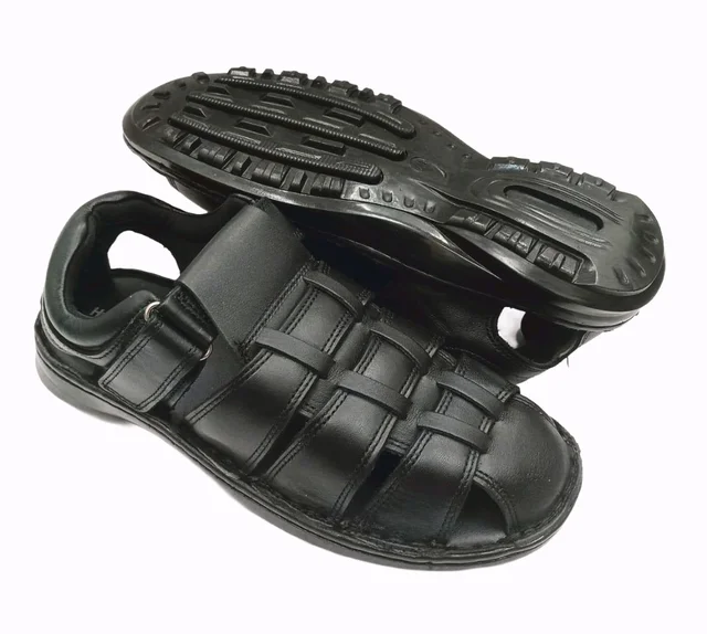 Genuine Leather Men's Trendy Comfort Full Sandals