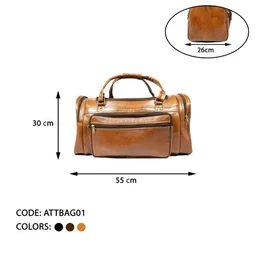 STEPSCART Classic Leather Travel Duffle Bag - 22 Inches, Yellow Orange