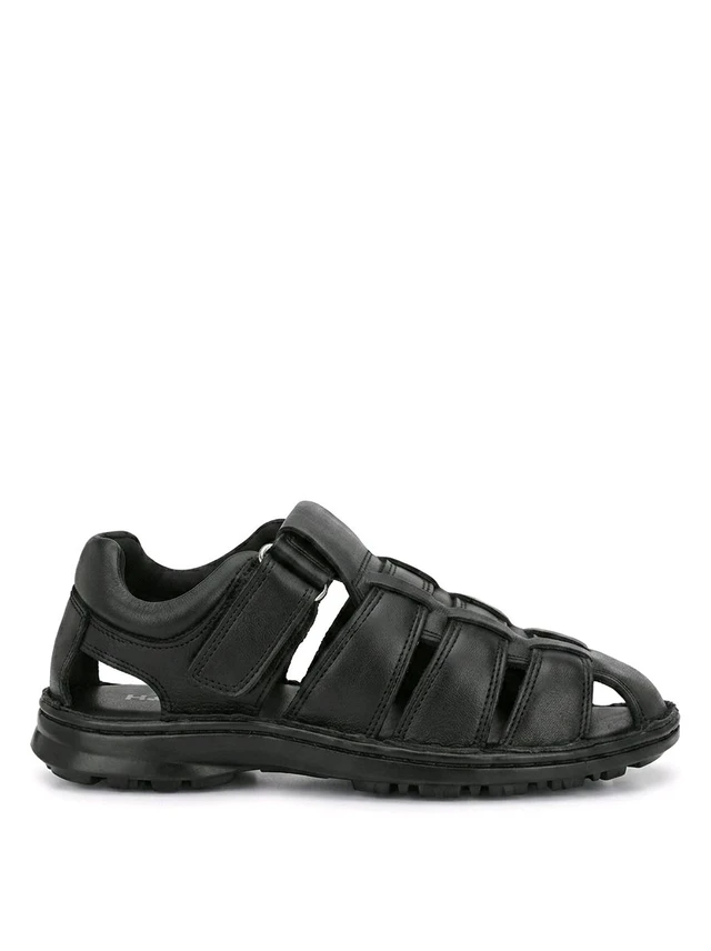 Genuine Leather Men's Trendy Comfort Full Sandals - 7, Black