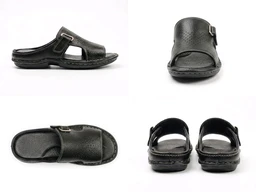 Royal Comfort Leather Sandals For Men - 6, Black
