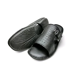 Royal Comfort Leather Sandals For Men - 6, Black