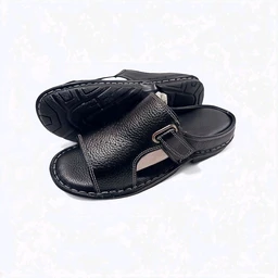 Royal Comfort Leather Sandals For Men - 6, Black