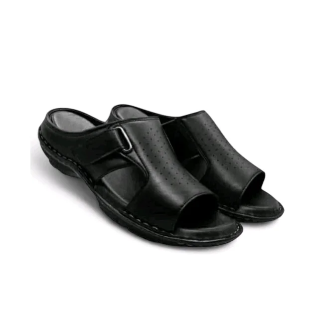 Royal Comfort Leather Sandals For Men - 11, Black