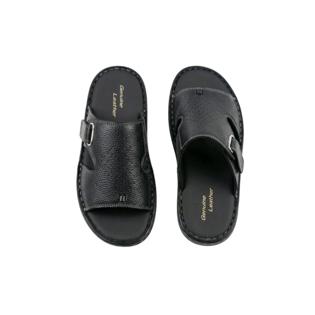 Gentle Walk Leather Sandals - 11, Black