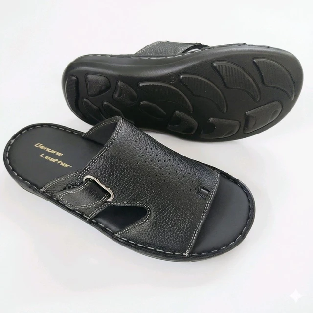 Gentle Walk Leather Sandals - 11, Black