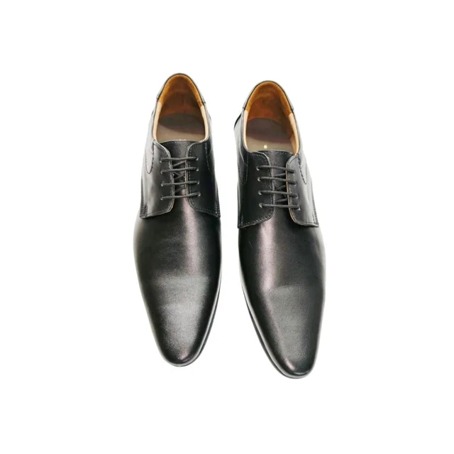 Premium Genuine Leather Formal Derby Shoes - 7, Black