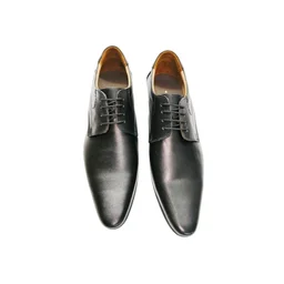 Premium Genuine Leather Formal Derby Shoes - 7, Black