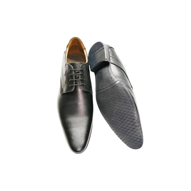 Premium Genuine Leather Formal Derby Shoes - 7, Black