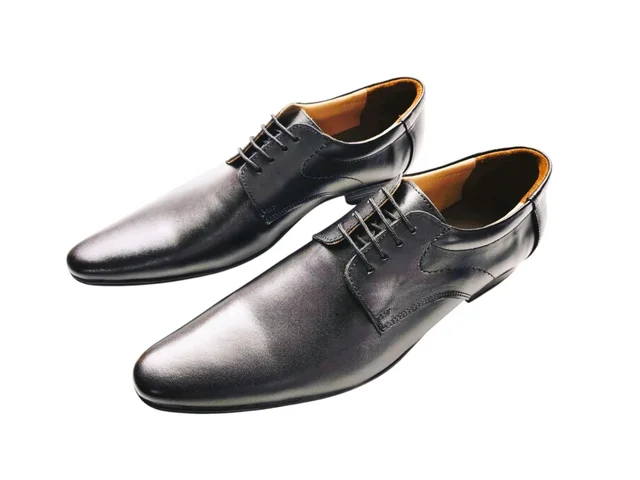 Premium Genuine Leather Formal Derby Shoes - 7, Black