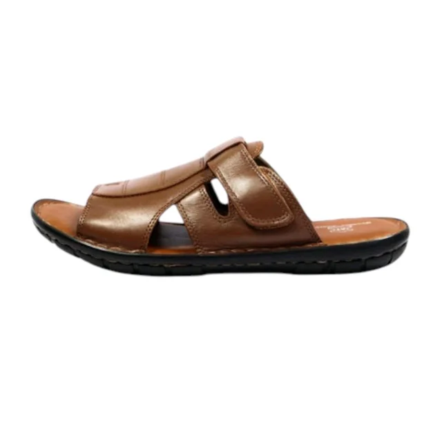 Premium Quality Leather Comfort Trendy Sandal for Men - 6, Tangerine