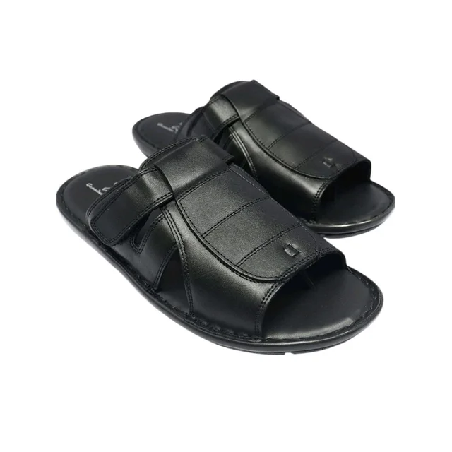 Premium Quality Leather Comfort Trendy Sandal for Men – Black - 9, Black