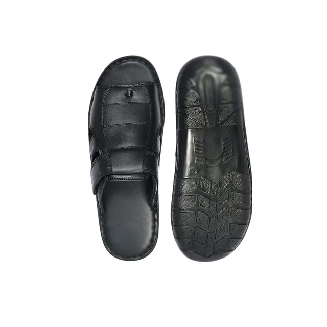 Premium Quality Leather Comfort Trendy Sandal for Men – Black - 10, Black