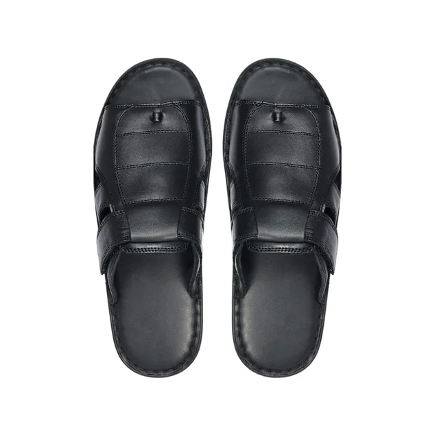 Premium Quality Leather Comfort Trendy Sandal for Men – Black - 10, Black