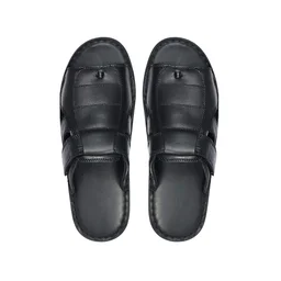 Premium Quality Leather Comfort Trendy Sandal for Men – Black - 10, Black
