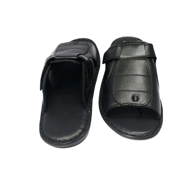 Premium Quality Leather Comfort Trendy Sandal for Men – Black - 10, Black