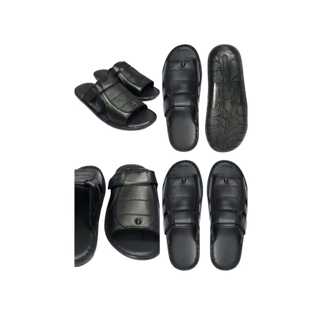 Premium Quality Leather Comfort Trendy Sandal for Men – Black - 10, Black