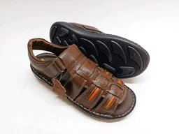 UrbanStride Premium Leather Sandals - 8, Nutmeg Wood Finish