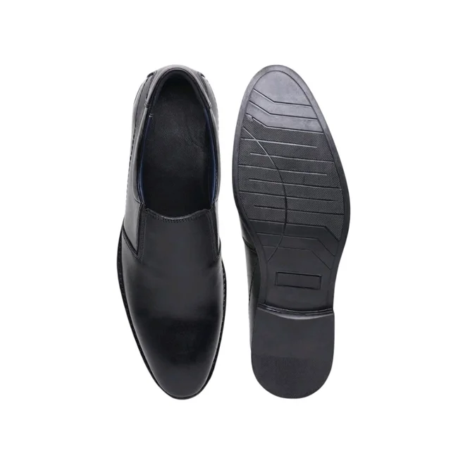 Premium Black Leather Slip-On Formal Shoes – Office & Party Wear - 11, Black