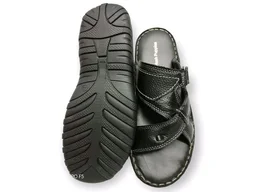 Primium Quality Leather Men's Trendy Sandals - 6, Black