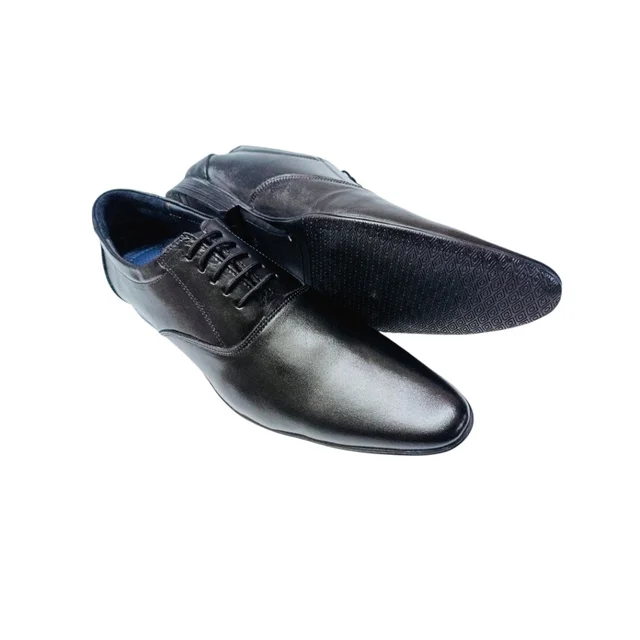 Genuine Leather Men's Trendy Oxford Plain Lace Up Shoes - 11, Black