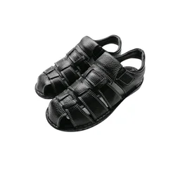 Genuine Leather Men's Trendy Sandals - 9, Black