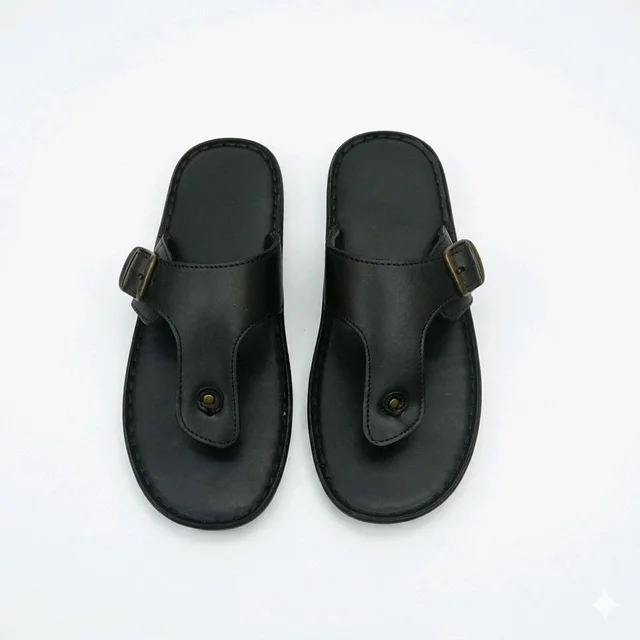Urban Elite Black Dual-Strap Toe-Ring Sandals
- 7, Black