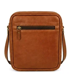 Premium Leather Crossbody Sling Bag for Unique – Compact Multi Pocket Daily Use Bag - Standard, Tangerine