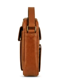 Premium Leather Crossbody Sling Bag for Unique – Compact Multi Pocket Daily Use Bag - Standard, Tangerine