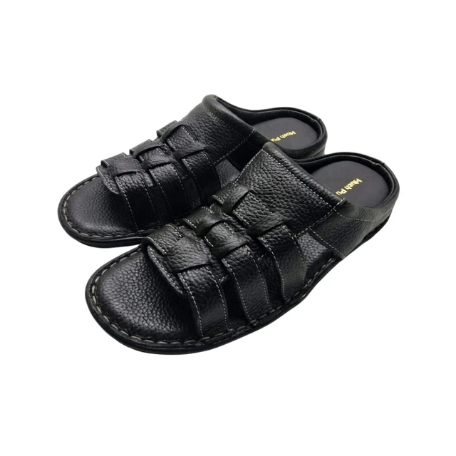 Active Walk Leather Sandals - 6, Black