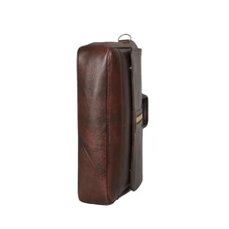 STEPSCART Royal Edge Leather Messenger Bag - Size: 15.5 Inches, Brown
