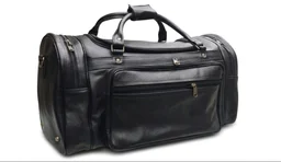 STEPSCART Premium Leather Travel Duffle Bag - 20 Inches, Black