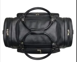 STEPSCART Premium Leather Travel Duffle Bag - 20 Inches, Black