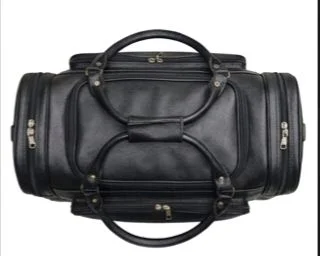 STEPSCART Premium Leather Travel Duffle Bag - 20 Inches, Black
