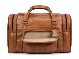 The Ultimate Tan Leather Voyager Duffle Bag's
- 17 inches, Web Orange