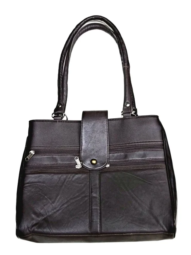 Stepscart Leather Ladies Handbags - Regular Size, Nutmeg Wood Finish