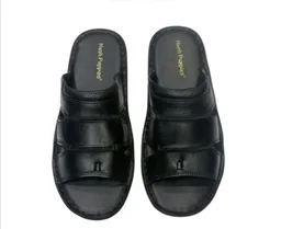 Signature Walk Leather Sandals - 6, Black