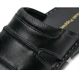 Signature Walk Leather Sandals - 6, Black