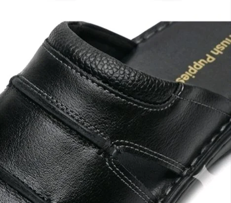 Signature Walk Leather Sandals - 6, Black
