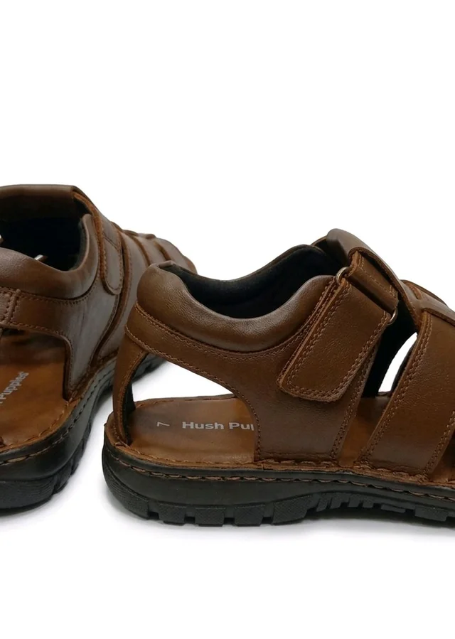Genuine Leather Men's Trendy Comfort Sandals - 10, Tangerine
