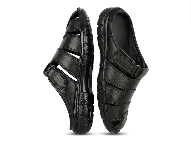 KingCraft Leather Sandals - 8, Black