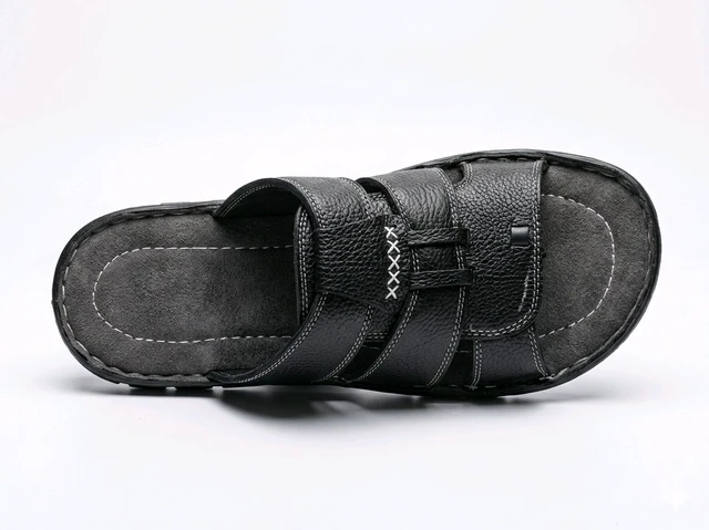 SmoothStep Leather Sandals - 6, Black