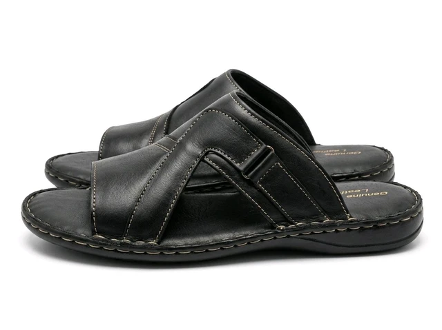 Bold Walk Leather Sandals - 6, Black