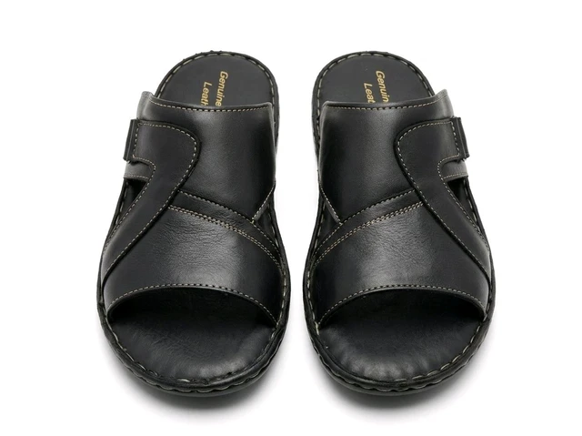 Bold Walk Leather Sandals - 6, Black