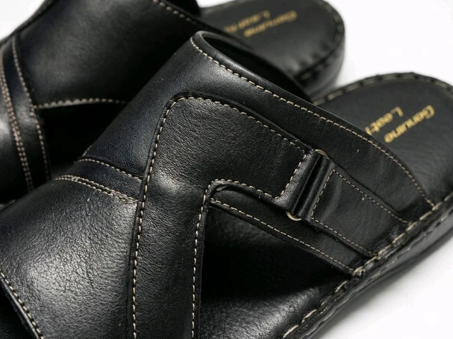 Bold Walk Leather Sandals - 6, Black